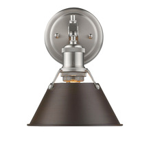  3306-BA1 PW-RBZ - Orwell PW 1 Light Bath Vanity in Pewter with Rubbed Bronze shade